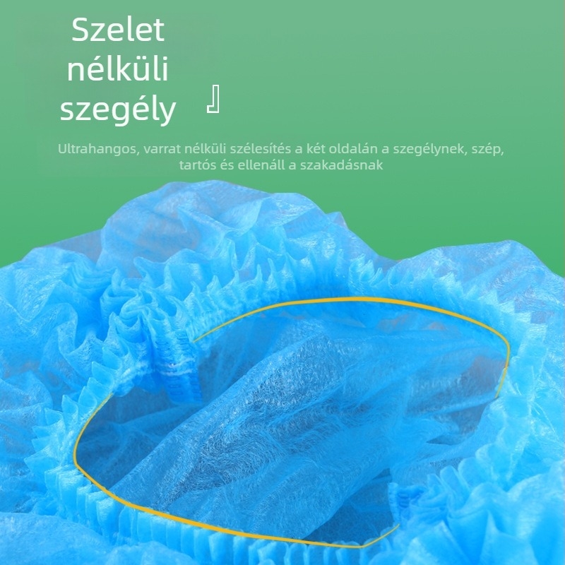 Egyszer használatos sapka nemszőtt anyagból hajhálóval, porvédett, lélegző, gyárak és laboratóriumok számára