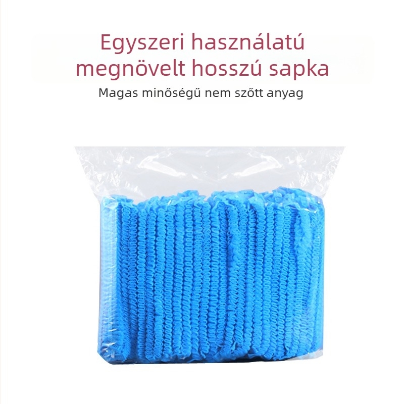 Egyszer használatos sapka nemszőtt anyagból hajhálóval, porvédett, lélegző, gyárak és laboratóriumok számára