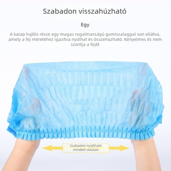 Elhasználható nem szőtt anyagból készült hajháló, Strip Cap kialakítás, lazán illeszkedő, dupla bordázat, por- és hajhullás elleni védelem