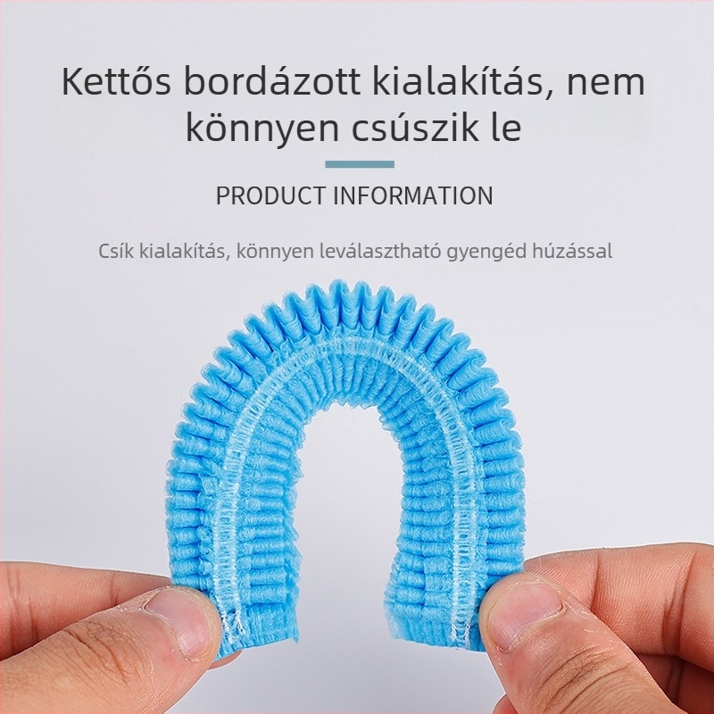 Egyszer használatos nemszövött sapka por- és hajvédelmi tulajdonságokkal, légáteresztő nyílásokkal, élelmiszer-üzemi használatra, testre szabható, 100 db csomagban