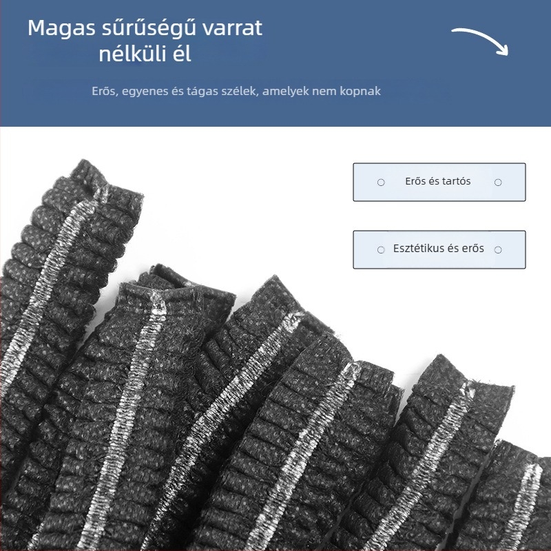 Egyszer használatos fejfedő az élelmiszeripar számára – légzőnyílásokkal, modell Re004, Nemzeti szabvány, porvédő és hajtartó funkcióval, alkalmas pormentes műhelyekre és cateringhez.