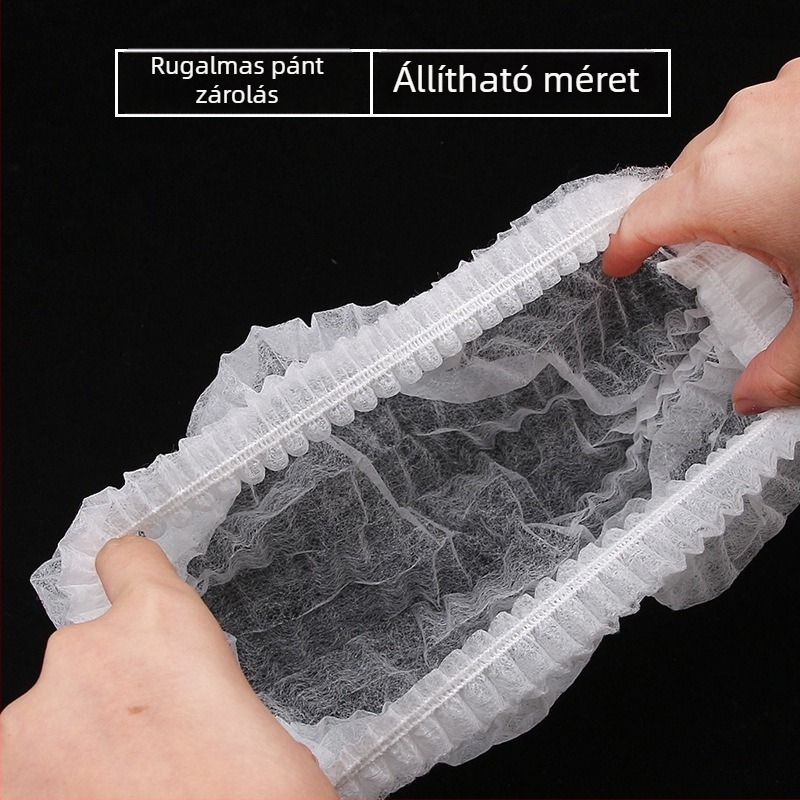 Egyszer használatos, nem szőtt anyagból készült hajháló, csík alakú, antistatikus, modell 444r, élelmiszeripari felhasználásra