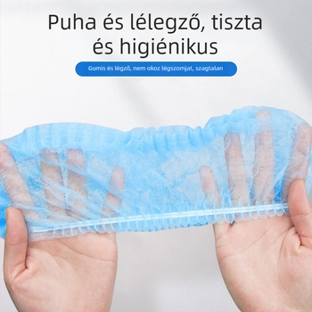 Egyszer használatos laboratóriumi kapucnis sapka nem szőtt anyagból, csíkos bélésével, porvédő (100 db/csomag, 20 csomag/doboz)