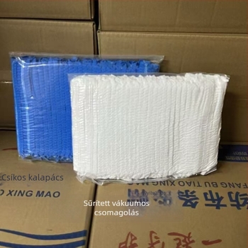 Egyszer használatos bár sapka, nemszőtt anyagból, por- és olajfüst elleni védelem, bélés csíkkal, légzőnyílások