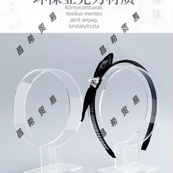 Hajcsat és fejkendő kiállító polc – selyemfonal, rajzfilmszerű stílus, 2025 tavasza