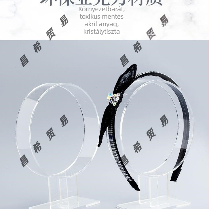 Hajcsat és fejkendő kiállító polc – selyemfonal, rajzfilmszerű stílus, 2025 tavasza