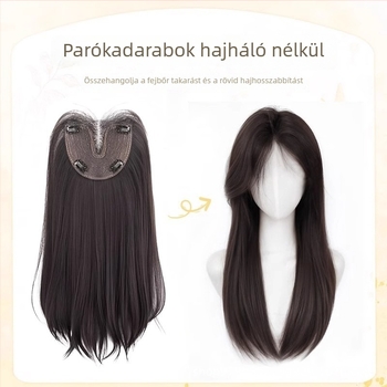 Női paróka, egyenes haj, modell JS0605, fehérje szálból készült haj, feldolgozási mechanizmus