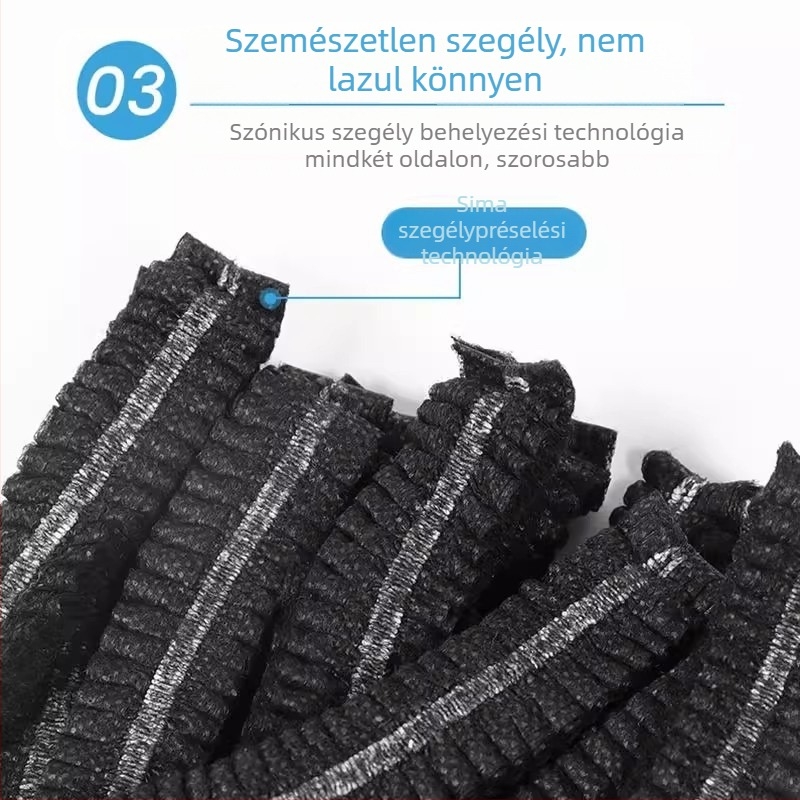 Egyszer használatos, nem szövött szakács sapka, peremmel, légáteresztő, beltéri használatra