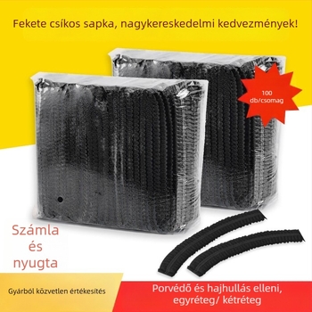 Egyszer használatos, nem szőtt anyagból készült szakácssapka hajhálóval, lélegezhető, porálló, beltéri használatra