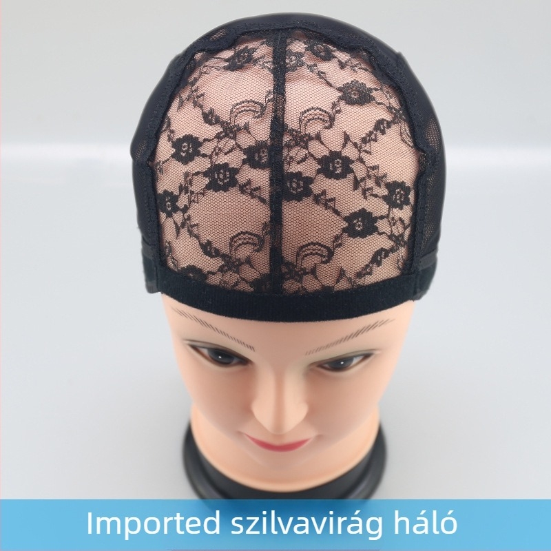 Parókához való hálós sapka, valódi emberi haj, hosszú haj, hosszú egyenes haj frufruval, forró festésre alkalmas