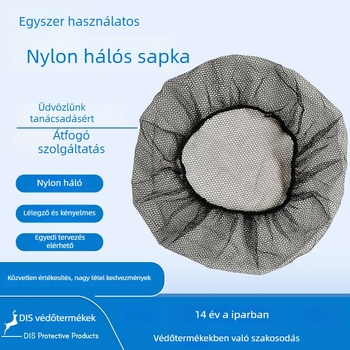 Nylon hálós sapka a haj védelmére - lélegző, ideális gyárakhoz és konyhákhoz, belső nylonhálóval (Típus: Szokásos biztonsági sisak; Belső: Nylonháló; Légáteresztő nyílások: Igen; Standardok: Gb15979-2002; Alkalmazási területek: Gyár, konyha)