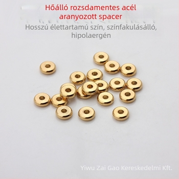 Laza gyöngyök - Rozsdamentes acél, vákuum-alapú 18K valódi arany bevonat, BXG-327