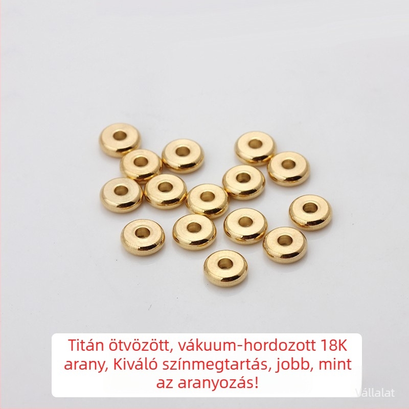 Laza gyöngyök - Rozsdamentes acél, vákuum-alapú 18K valódi arany bevonat, BXG-327