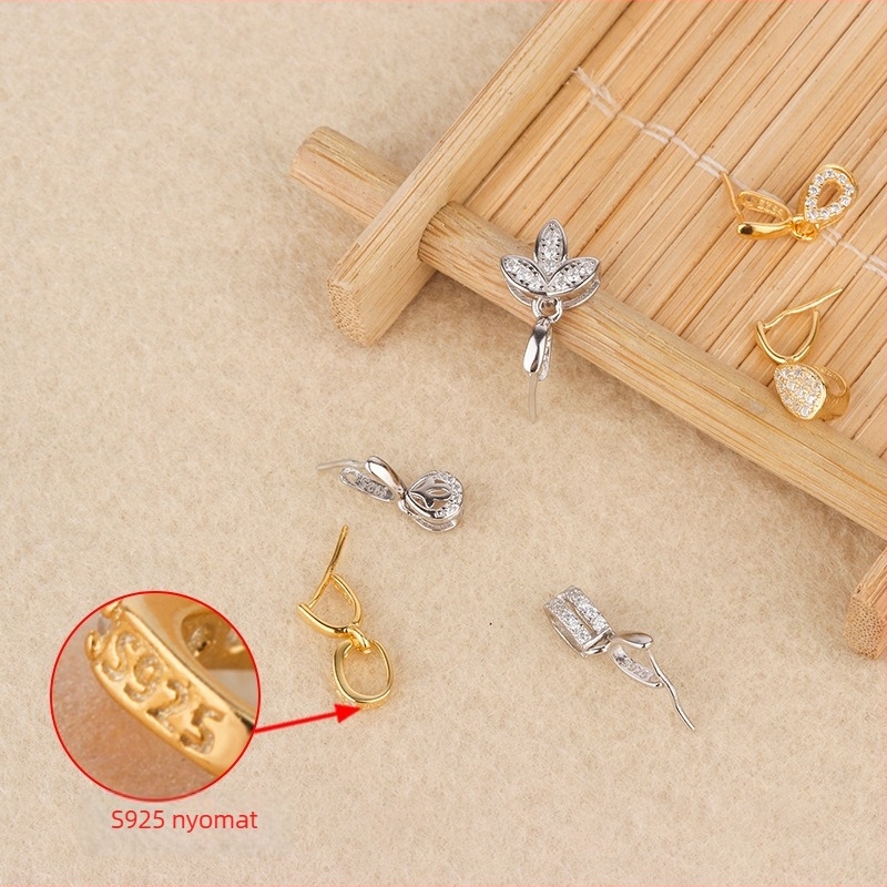 S925 Sterling ezüst DIY zárókapocs Jade Buddha Guanyin medálos nyaklánchoz