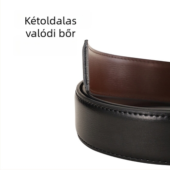 Férfiaknak készült öv valódi bőrből, két rétegű marhabőrből, ötvözet csat, tűcsattal záródó, szélesség 2-4 cm