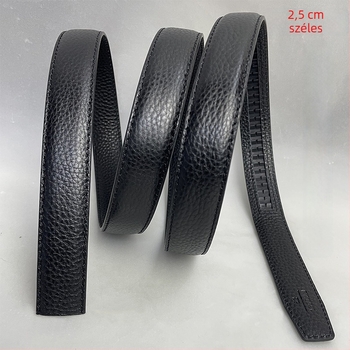 Női valódi bőrből készült öv, kétoldalas felső rétegű marhabőr, csat nélkül, kampóval záródó, embossált felület