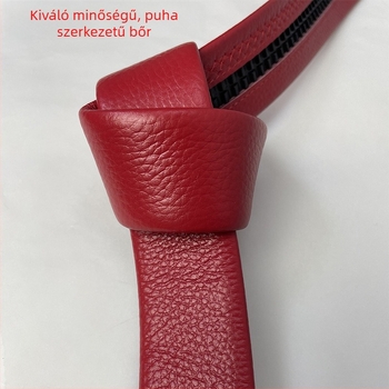 Valódi bőrből készült öv automata csattal, első réteg marhabőrből, domborított felülettel