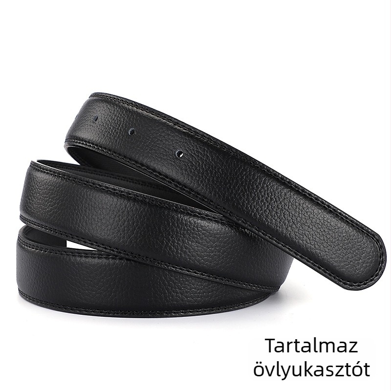 Férfi split bőr öv, ötvözet csat, fűzőzár, vékony szélesség 2 cm alatt, kézzel készített gyöngyök