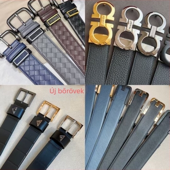 Valódi bőrből készült öv, kétoldalúan szőtt tenyérmintázat, első réteg tehénbőrből, acél csattal, elektroplatírozott felülettel, sokoldalú stílus