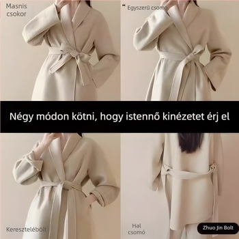 Női kétoldalas gyapjú öv külső ruházathoz, 5 cm széles, szabadidős stílus, téli, tavaszi és őszi ruházathoz