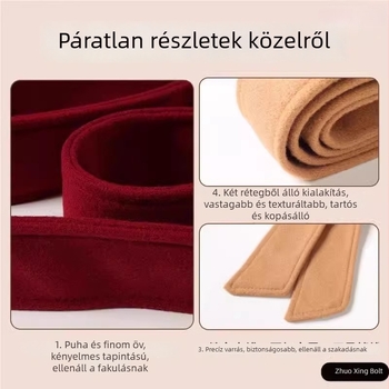 Női kétoldalas gyapjú öv külső ruházathoz, 5 cm széles, szabadidős stílus, téli, tavaszi és őszi ruházathoz