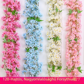 Mesterséges cseresznyefa futó szatén virágokkal, beltéri dekorációhoz, úgy tervezve, hogy körbefonja a csöveket