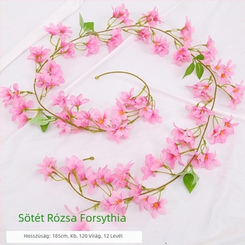 Mesterséges cseresznyefa futó szatén virágokkal, beltéri dekorációhoz, úgy tervezve, hogy körbefonja a csöveket