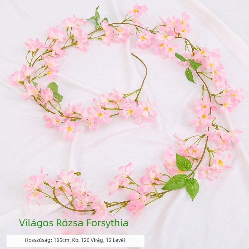 Mesterséges cseresznyefa futó szatén virágokkal, beltéri dekorációhoz, úgy tervezve, hogy körbefonja a csöveket