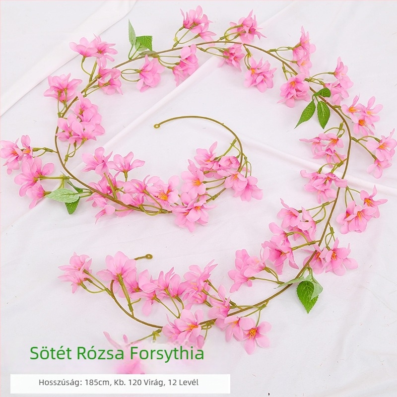 Mesterséges cseresznyefa futó szatén virágokkal, beltéri dekorációhoz, úgy tervezve, hogy körbefonja a csöveket