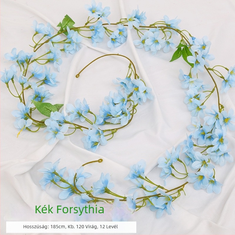 Mesterséges cseresznyefa futó szatén virágokkal, beltéri dekorációhoz, úgy tervezve, hogy körbefonja a csöveket