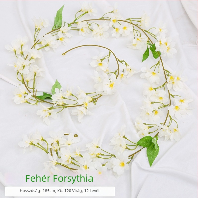 Mesterséges cseresznyefa futó szatén virágokkal, beltéri dekorációhoz, úgy tervezve, hogy körbefonja a csöveket