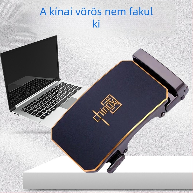 Férfi automata övcsat – téglalap alakú ötvözet csat, üzleti stílus, nyomtatott mintázat