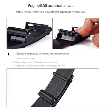 Férfi öv, valódi bőr, két rétegű marhabőr, sima csat, 2–4 cm szélesség, világos mintázat