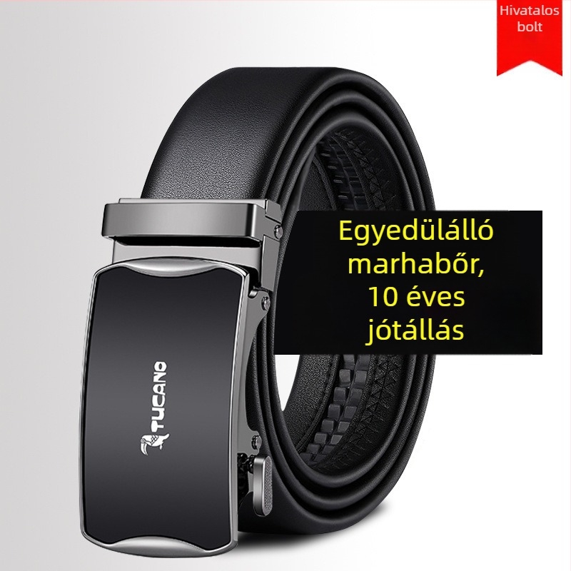 Férfi PU öv automata csattal, PU/utánzat bőr, Jacquard szövés, szélesség 2-4 cm