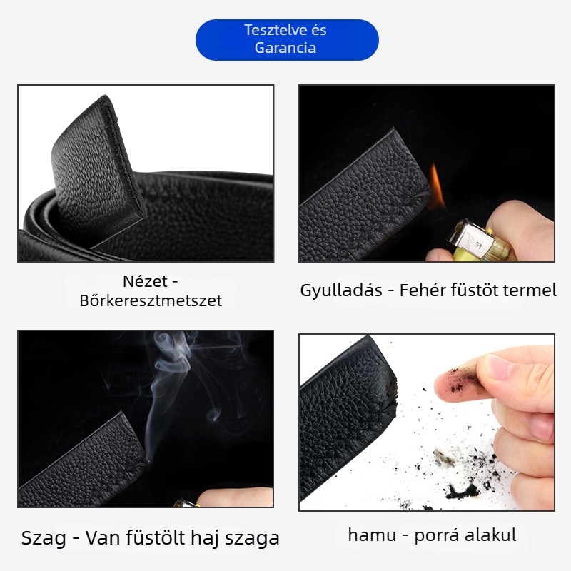 Férfi PU öv automata csattal, PU/utánzat bőr, Jacquard szövés, szélesség 2-4 cm