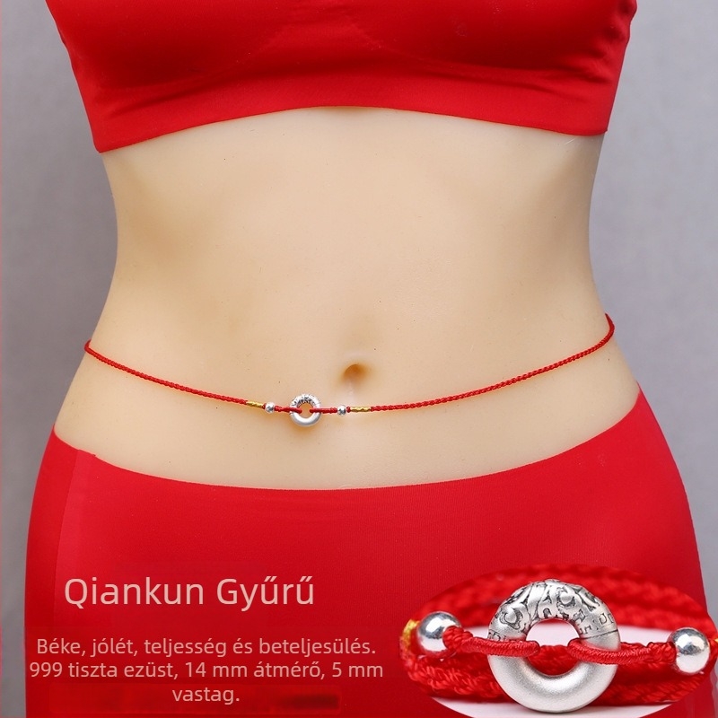 Deréklánc etnikus stílusban, pamut anyagból, egykörös dizájn, uniszex.