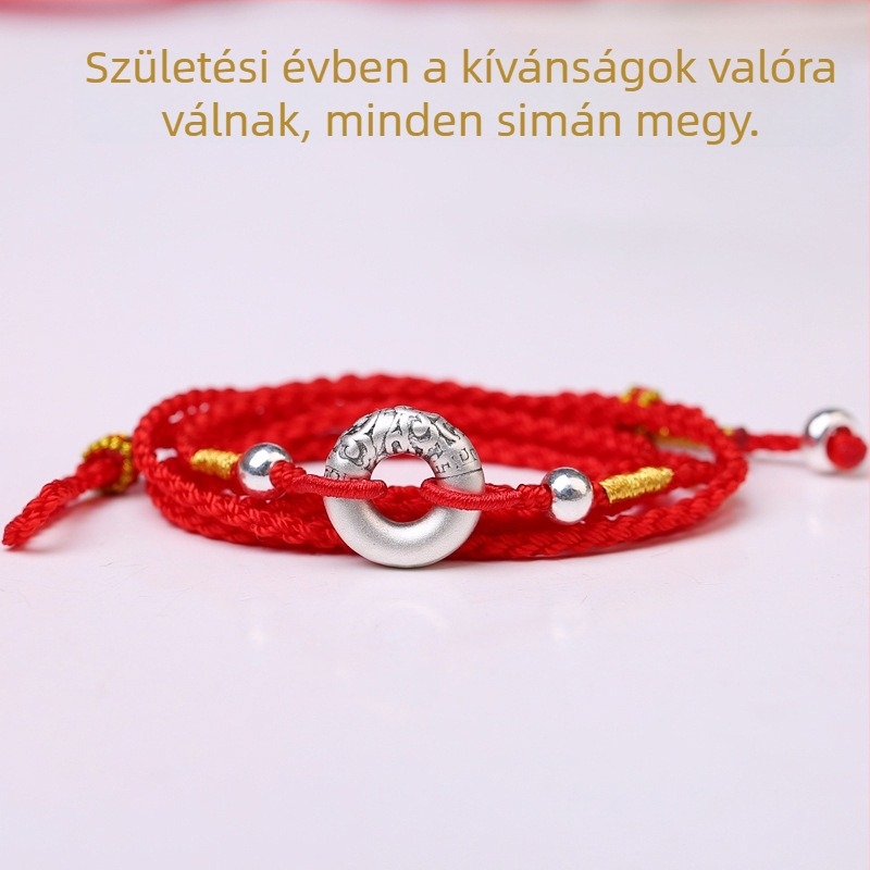 Deréklánc etnikus stílusban, pamut anyagból, egykörös dizájn, uniszex.
