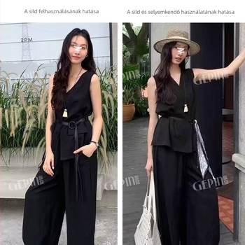 PU anyagú öv selyemsállal és szalaglánccal - Fűzőzáras zárás, 2–4 cm szélesség, Internetes sztár stílus