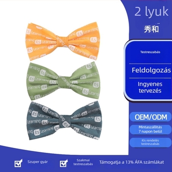 Csokornyakkendő egyedi logó hímzéssel, jacquard szövés, uniszex, poliészter