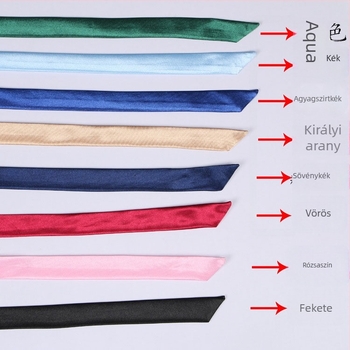 Campure csokornyakkendő, ultra-szűk szélességű, szatén felület, nylon szálból, monokróm minta