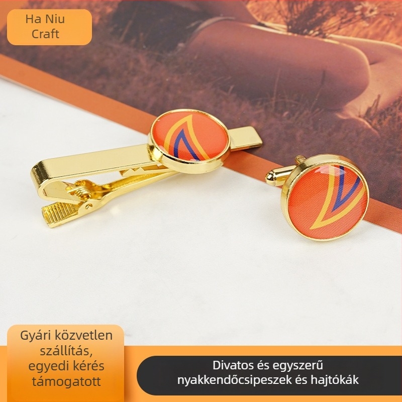 Nyakkendő klipe, lapos fejű, férfi, egyszínű, cink ötvözet + réz
