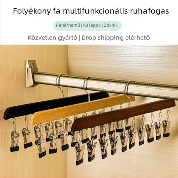 Ruilin faanyagú többklipszes ruhatartó, 10 klippel, RL0043, összecsukható