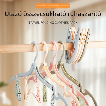 Összecsukható, hordozható ruhafogas klipekkel, teleszkópos ruhaszárító
