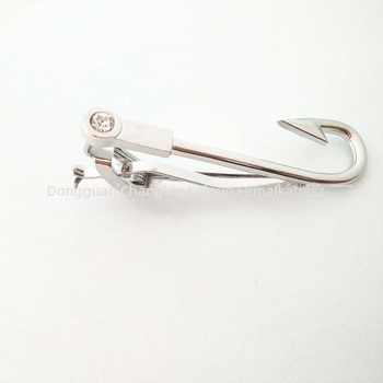 Horgos formájú nyakkendőkapocs, retro stílusú, gyémántokkal díszített, réz