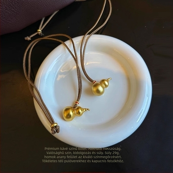 Réz nyaklánc tök alakú medállal, kézzel készített, uniszex, klasszikus lánccal