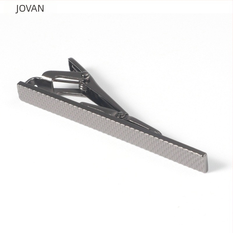 Réz nyakkendő-klip, síkfejű, minimalist design, stancolt felület, geometriai minta, K9 tisztaság