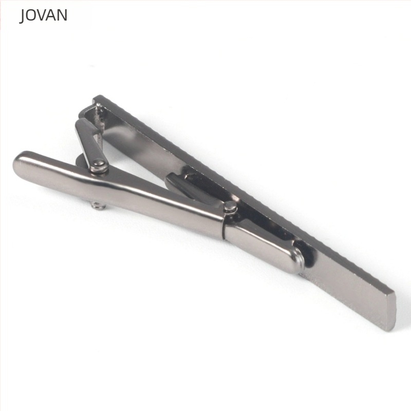 Réz nyakkendő-klip, síkfejű, minimalist design, stancolt felület, geometriai minta, K9 tisztaság