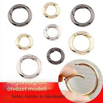 Cinkötvözet kulcstartó rugós gyűrűvel és nyitott gyűrűvel