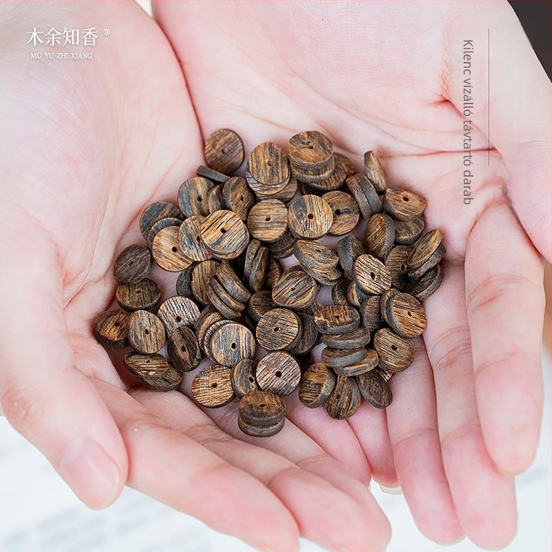 Természetes zöld agarwood – egyetlen gyöngy DIY karkötőhöz, lemezes elválasztó gyöngyökkel