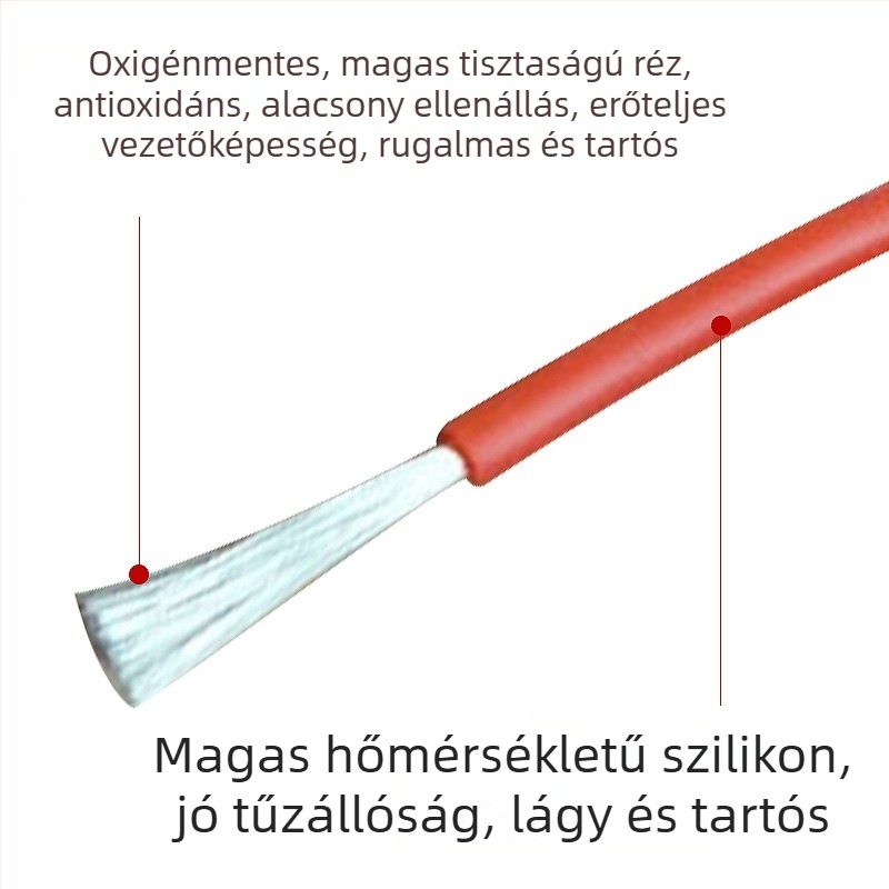 GB-standard 6 AWG puha szilikonkábel, magas hőmérsékletre tűzálló, vezeték akkumulátorkészlethez, kétvezetékes, -60°C-tól 200°C-ig, 600V